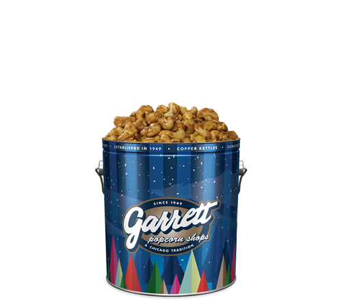 Garrett Popcorn Shops Cashew CaramelCrisp in Blue Holiday Spruce Tin
