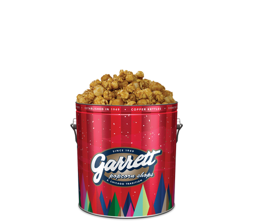 Garrett Popcorn Shops Macadamia CaramelCrisp in Red Holiday Spruce Tin